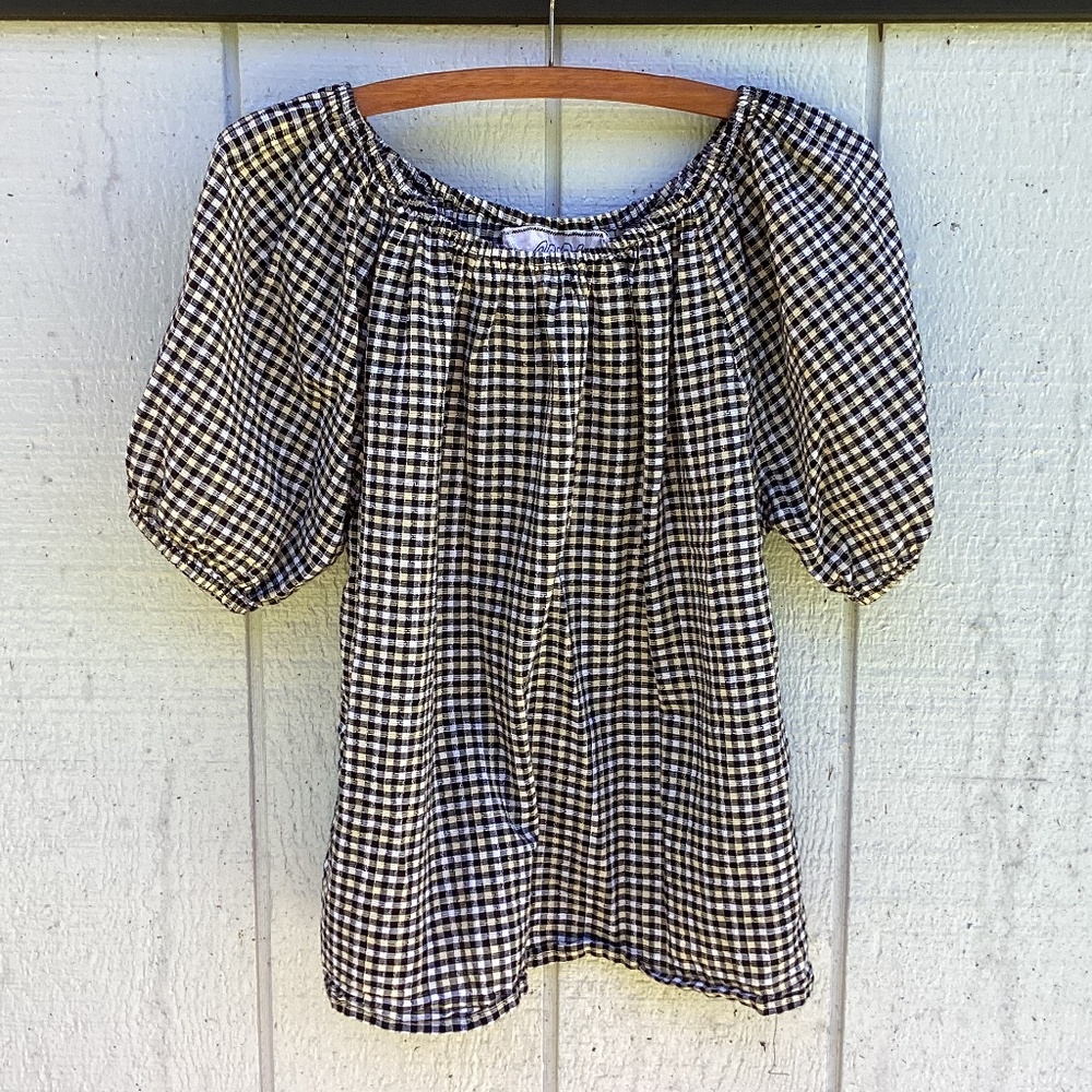 Ace & Jig peasant TOP gingham blouse